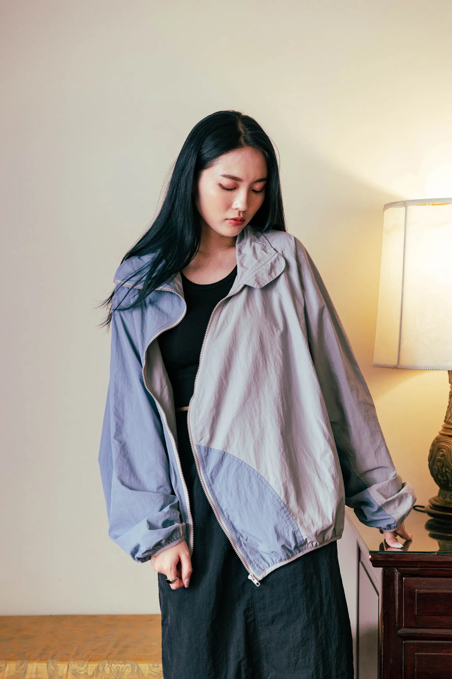 MOMENTUM Fall-Winter 2023 Diagonal Zip Jacket 斜拉鍊拼接夾克