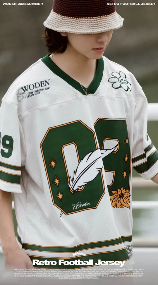 WODEN 2025 Spring & Summer 052 Retro Football Jersey