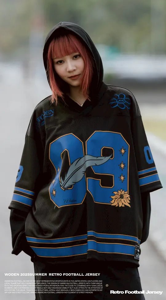WODEN 2025 Spring & Summer 052 Retro Football Jersey