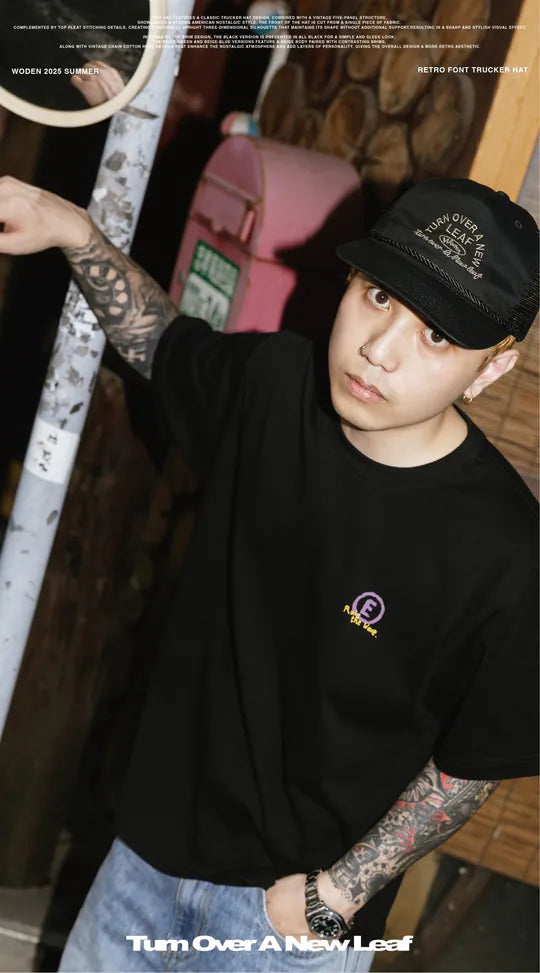 WODEN 2025 Spring & Summer 053 Retro Font Trucker Hat