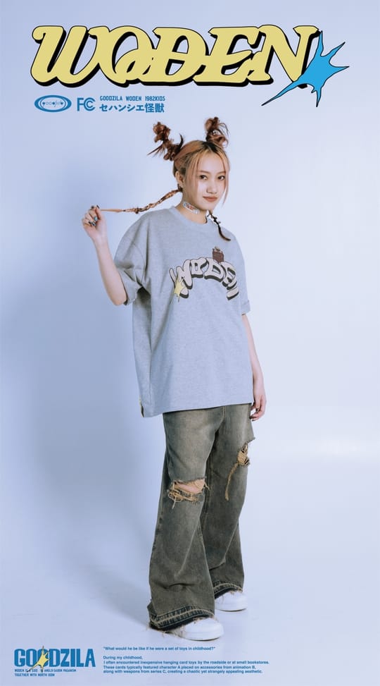 WODEN X Goodzila 031 LOGO tee -灰色