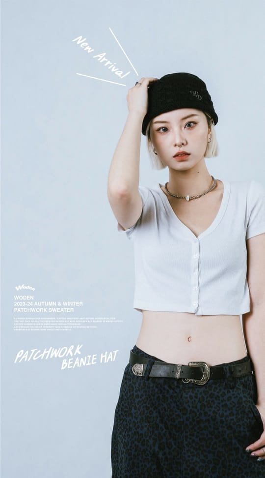 WODEN 2023-24 Autumn & Winter Patchwork Beanie Hat 黑色