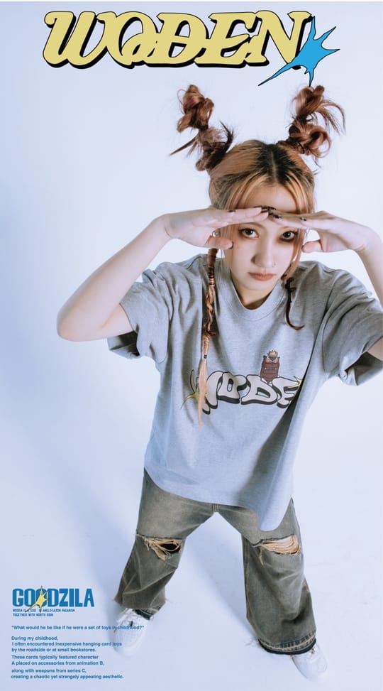 WODEN X Goodzila 031 LOGO tee -灰色
