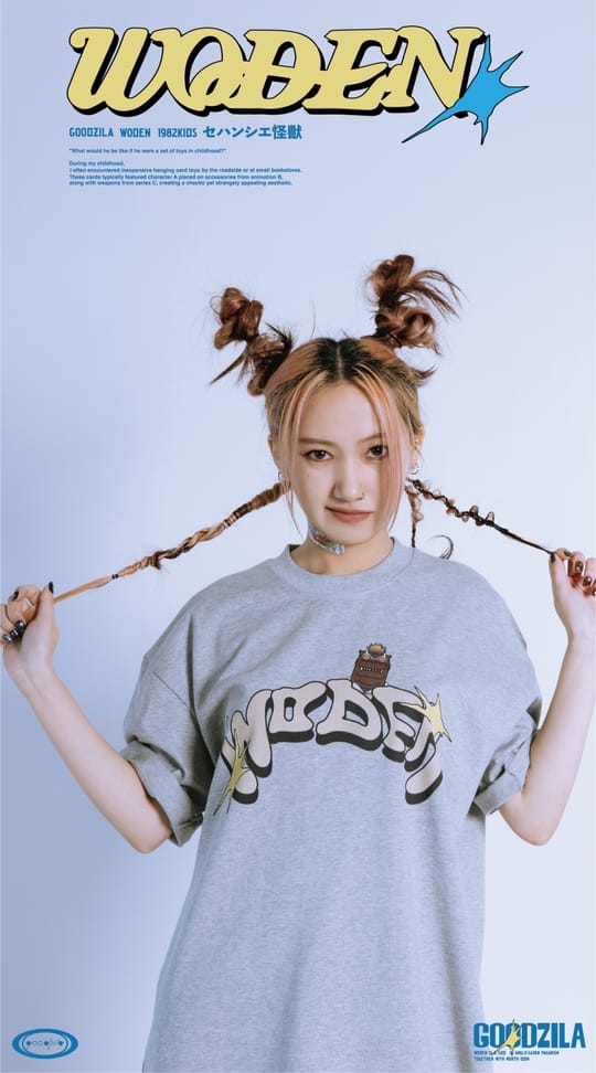 WODEN X Goodzila 031 LOGO tee -灰色