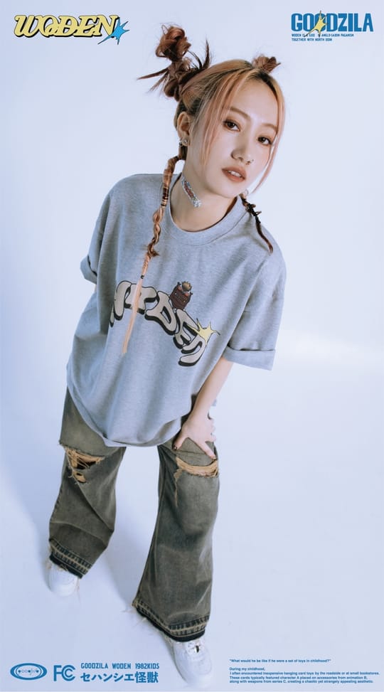 WODEN X Goodzila 031 LOGO tee -灰色