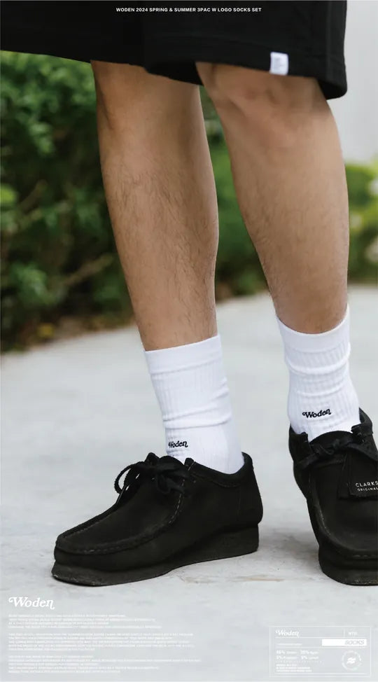 WODEN 2024 Spring & Summer 030 3Pac W LOGO Socks Set
