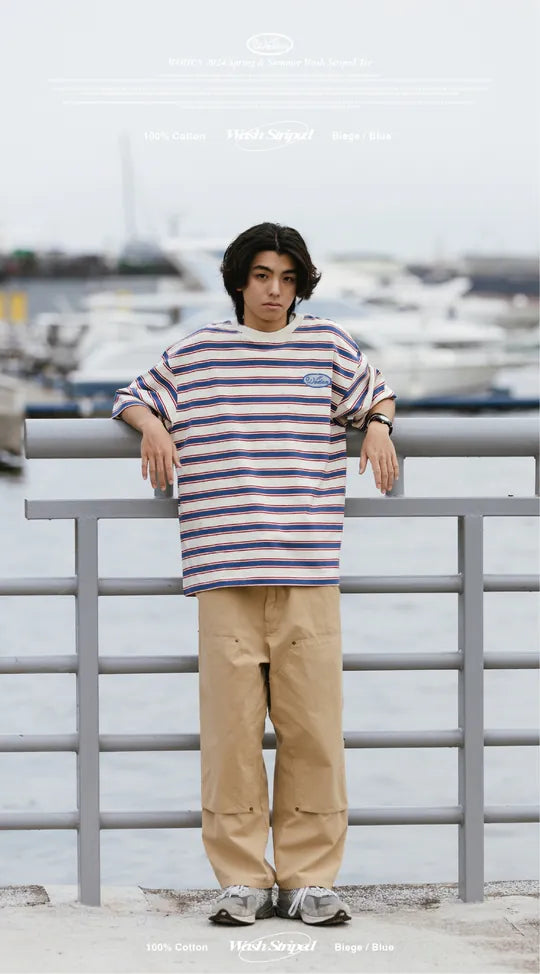 WODEN 2024 Spring & Summer 029 Wash Striped Tee