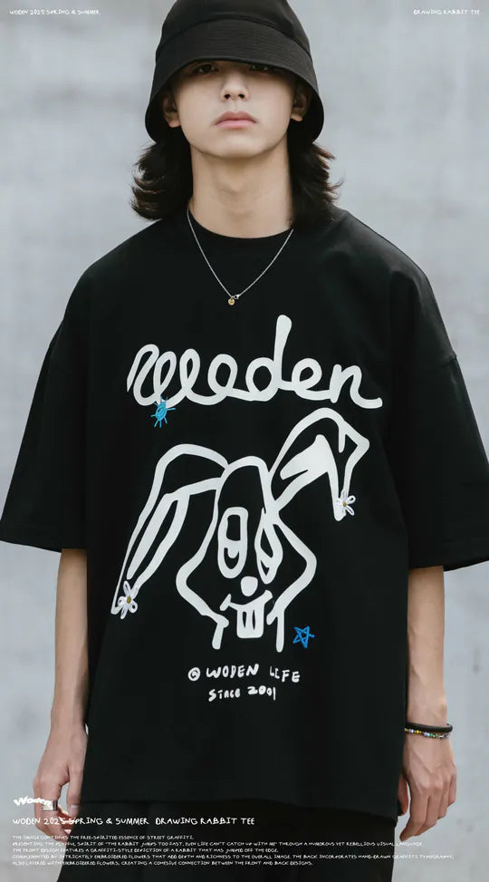 WODEN 2025 Spring & Summer 028 Drawing Rabbit Tee