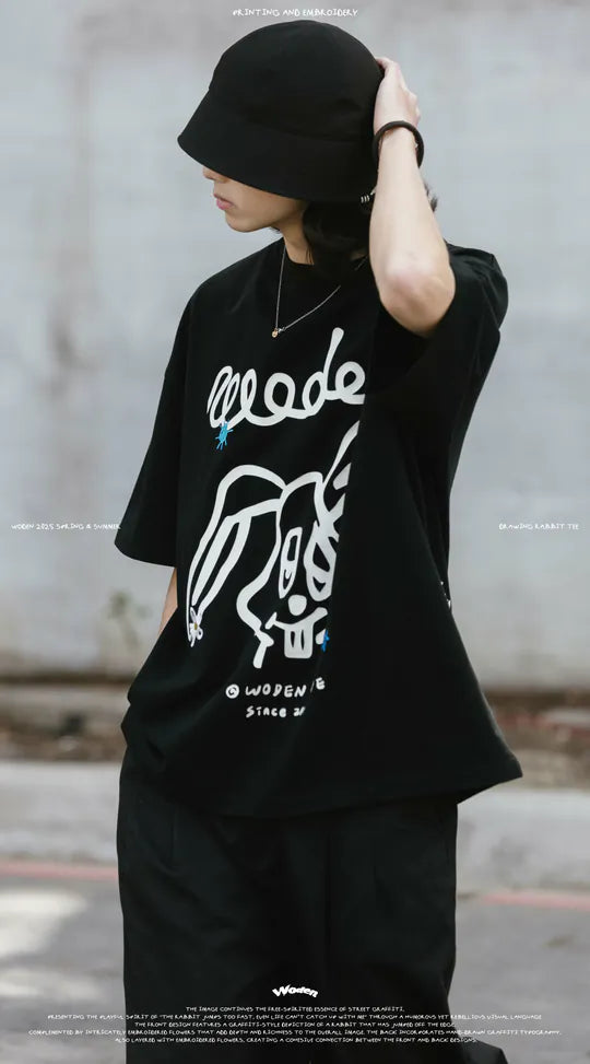 WODEN 2025 Spring & Summer 028 Drawing Rabbit Tee