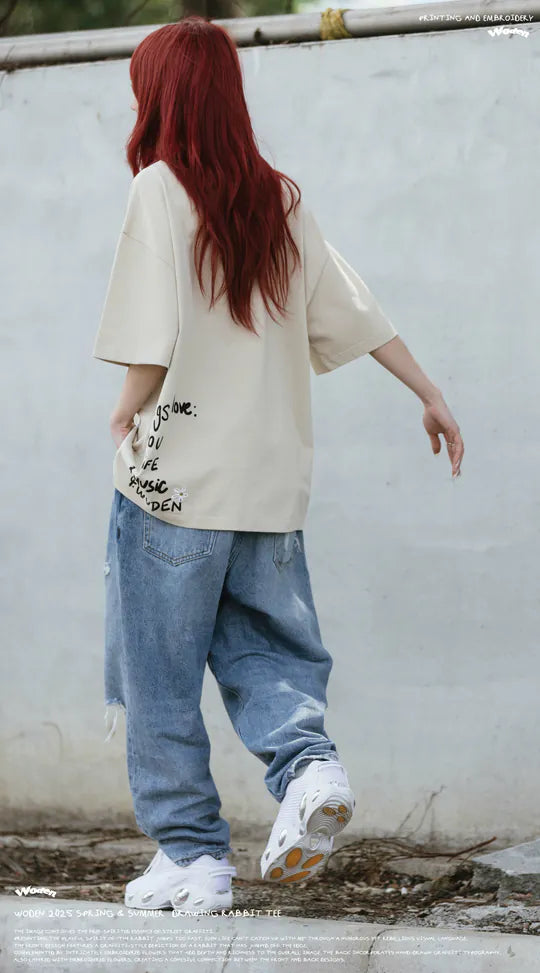 WODEN 2025 Spring & Summer 028 Drawing Rabbit Tee