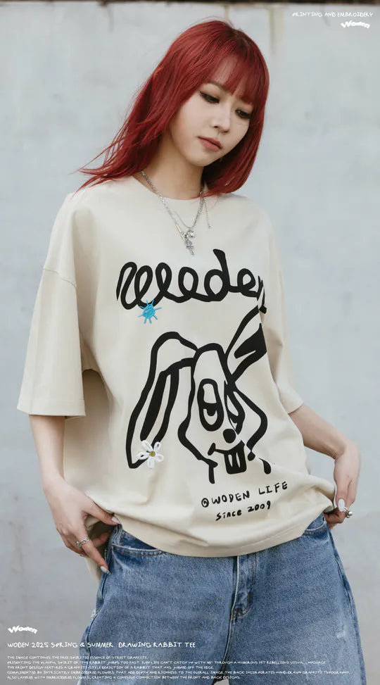 WODEN 2025 Spring & Summer 028 Drawing Rabbit Tee