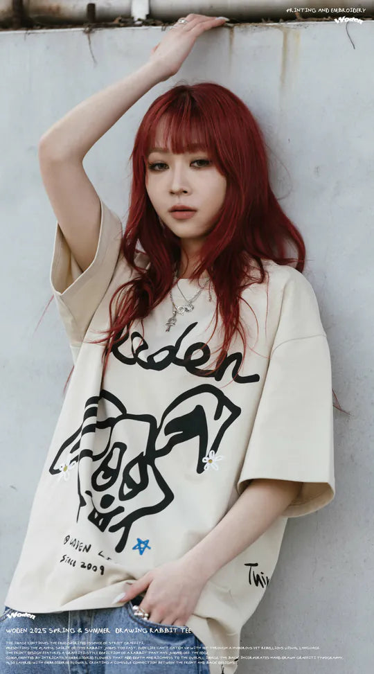 WODEN 2025 Spring & Summer 028 Drawing Rabbit Tee
