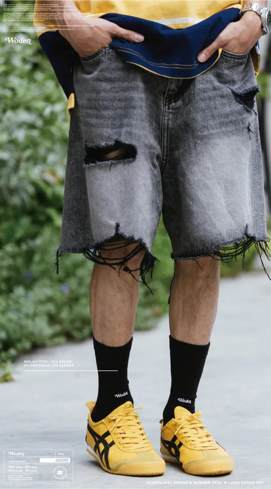 WODEN 2024 Spring & Summer 030 3Pac W LOGO Socks Set