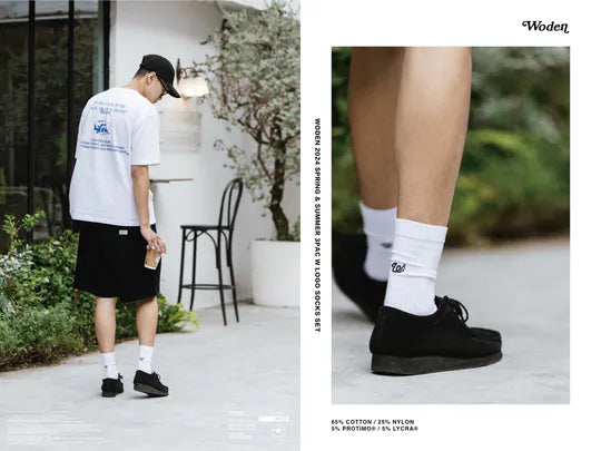 WODEN 2024 Spring & Summer 030 3Pac W LOGO Socks Set