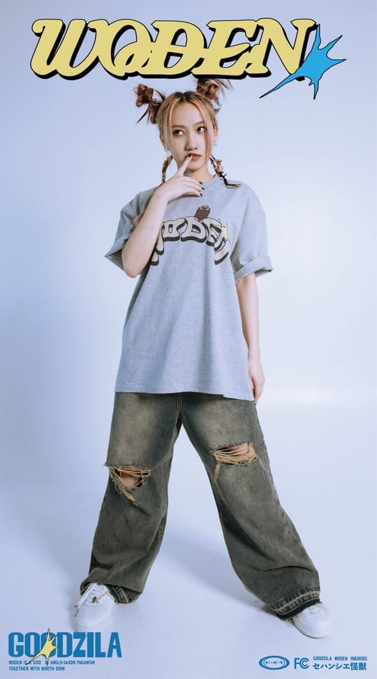 WODEN X Goodzila 031 LOGO tee -灰色