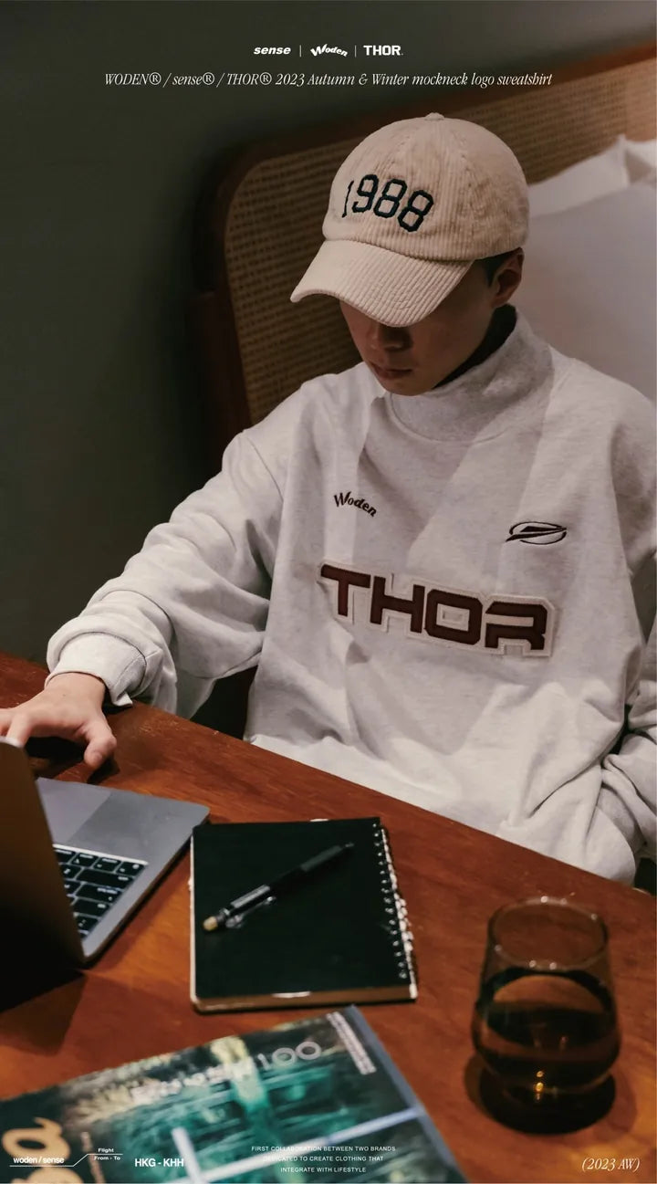 WODEN® / sense® / THOR® 2023 Autumn & Winter 057 mockneck logo sweatshirt