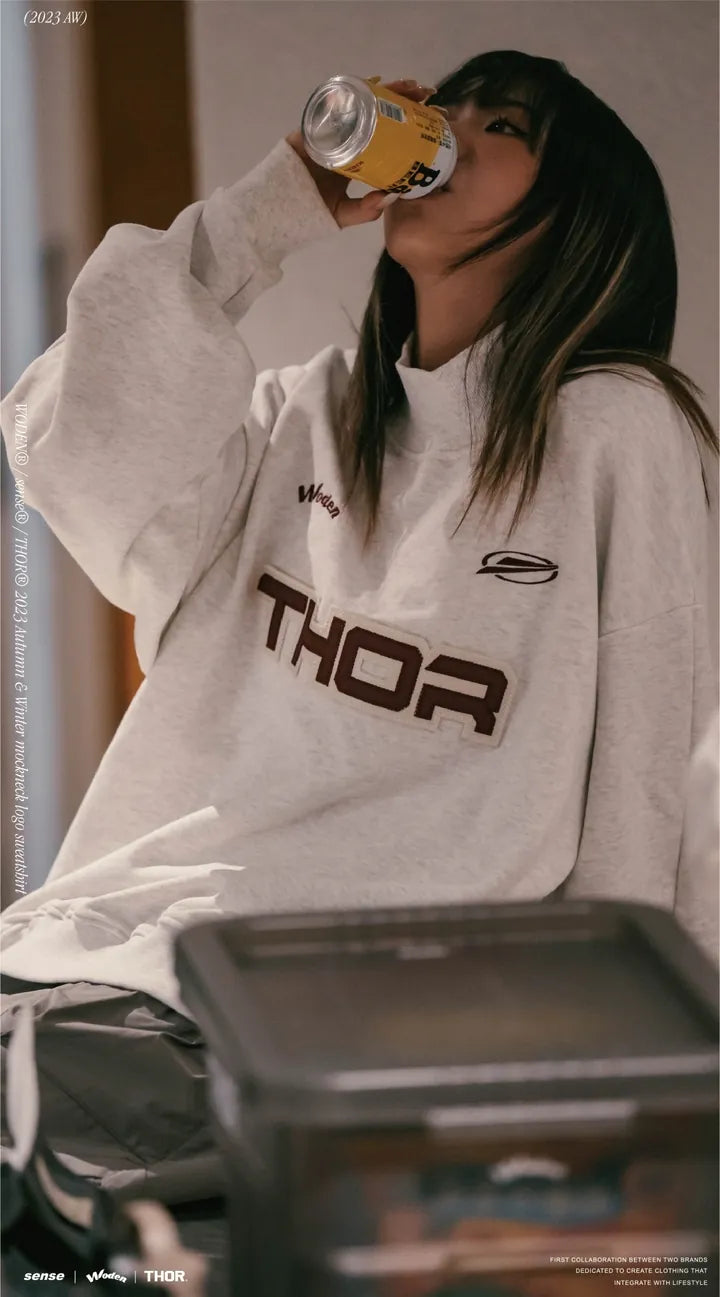 WODEN® / sense® / THOR® 2023 Autumn & Winter 057 mockneck logo sweatshirt