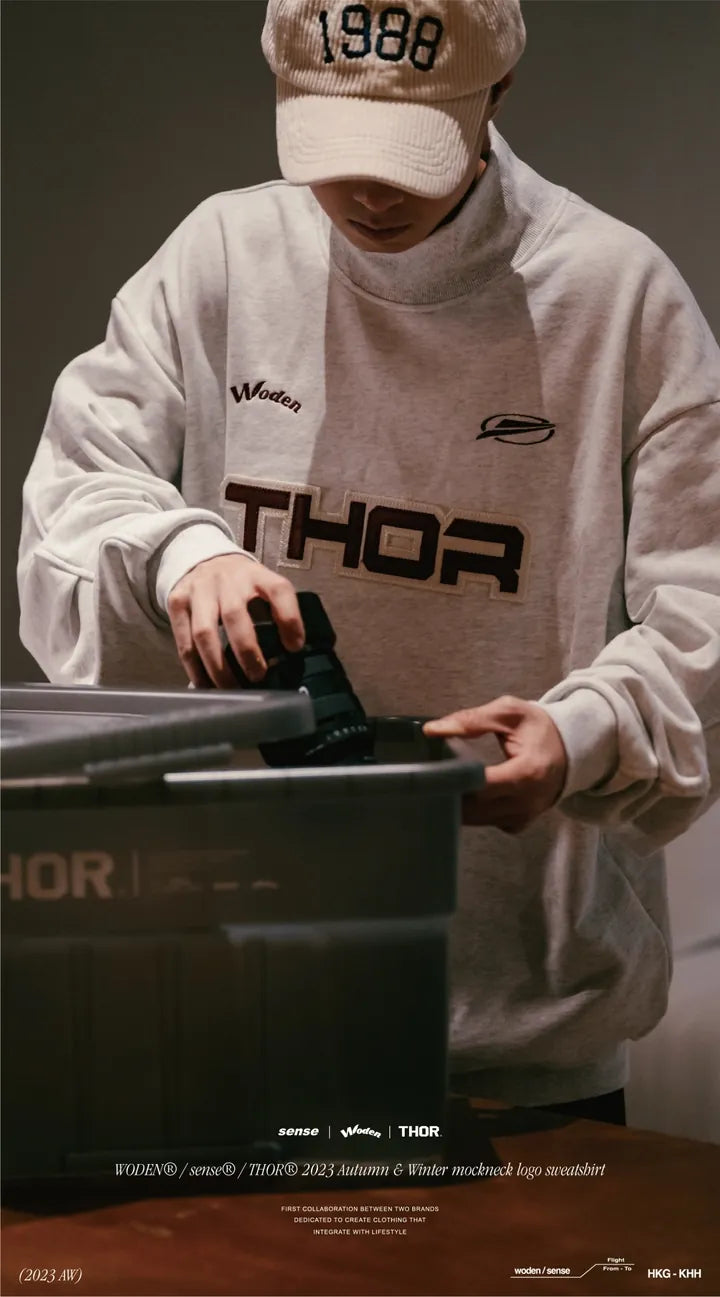 WODEN® / sense® / THOR® 2023 Autumn & Winter 057 mockneck logo sweatshirt
