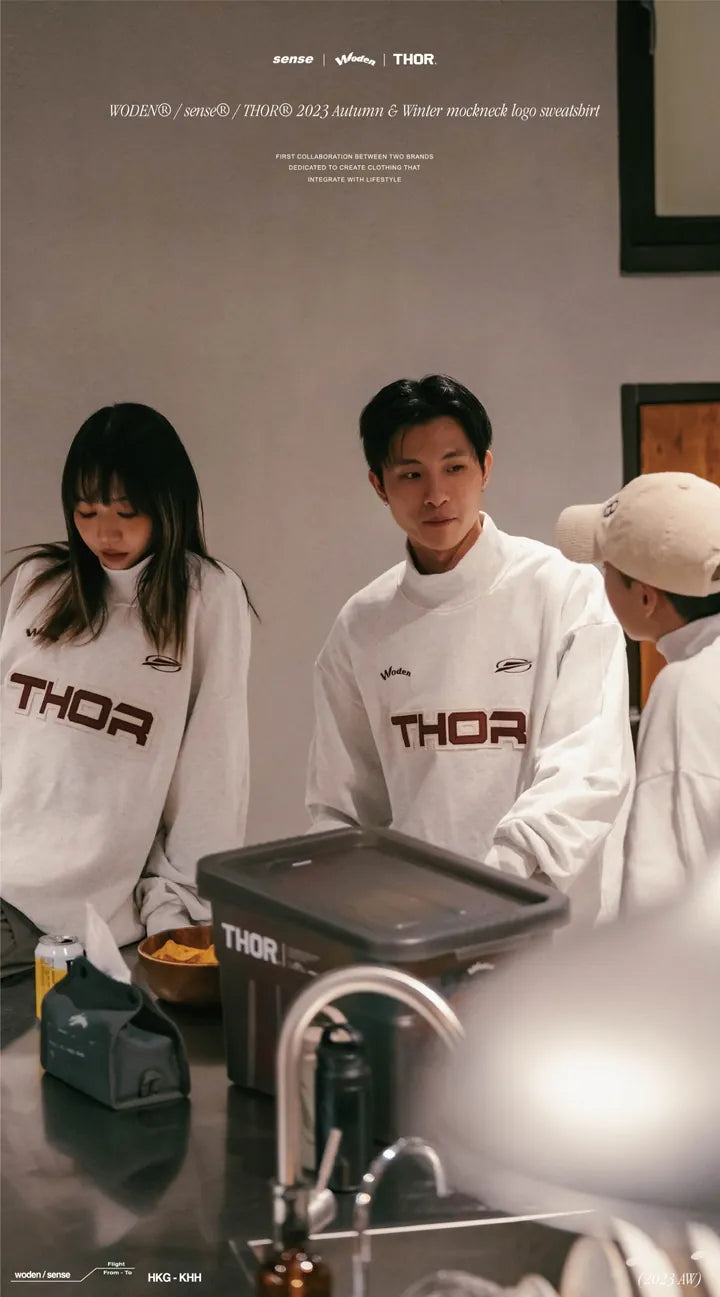 WODEN® / sense® / THOR® 2023 Autumn & Winter 057 mockneck logo sweatshirt