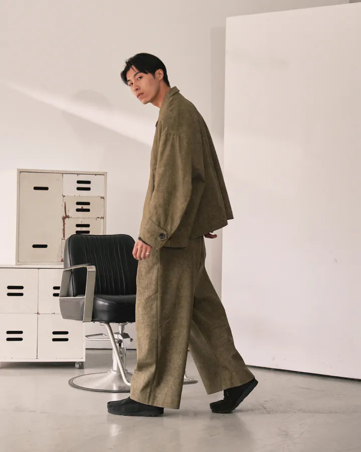 P.B.P LOOSE-FIT WASHED TROUSERS