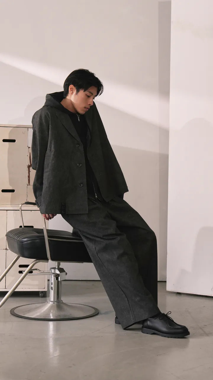 P.B.P LOOSE-FIT WASHED TROUSERS