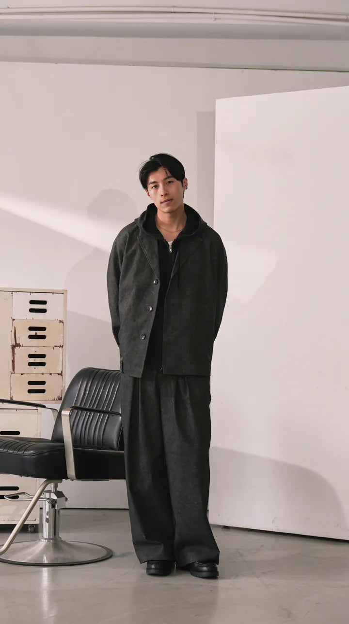 P.B.P LOOSE-FIT WASHED TROUSERS