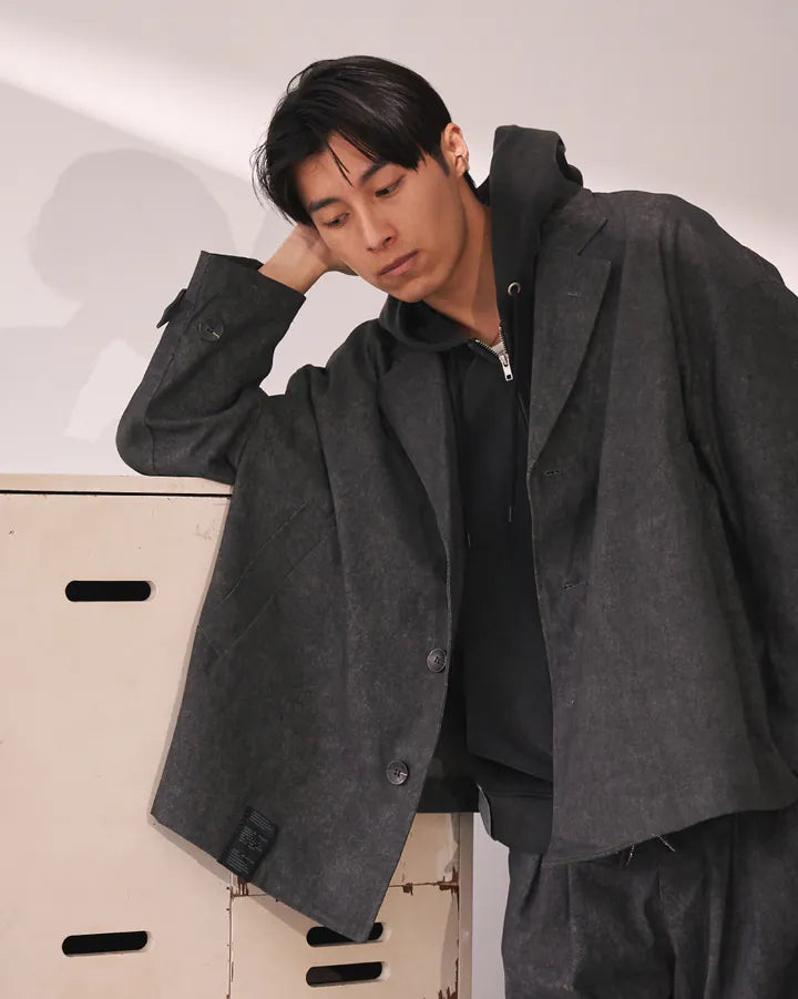 P.B.P LOOSE-FIT WASHED BLAZER