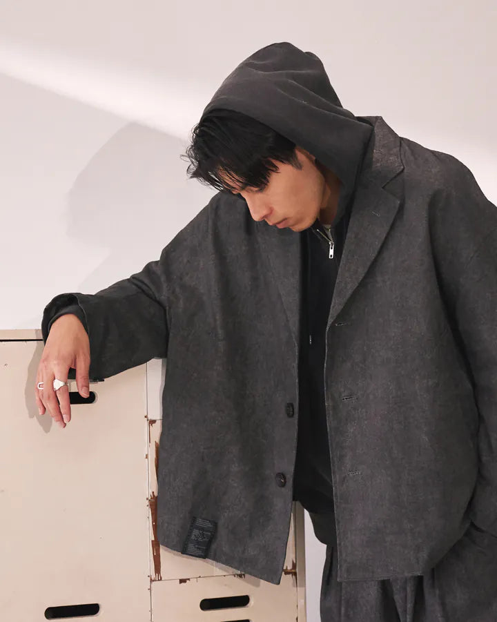 P.B.P LOOSE-FIT WASHED BLAZER