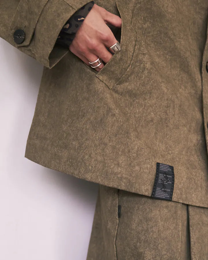 P.B.P LOOSE-FIT WASHED BLAZER