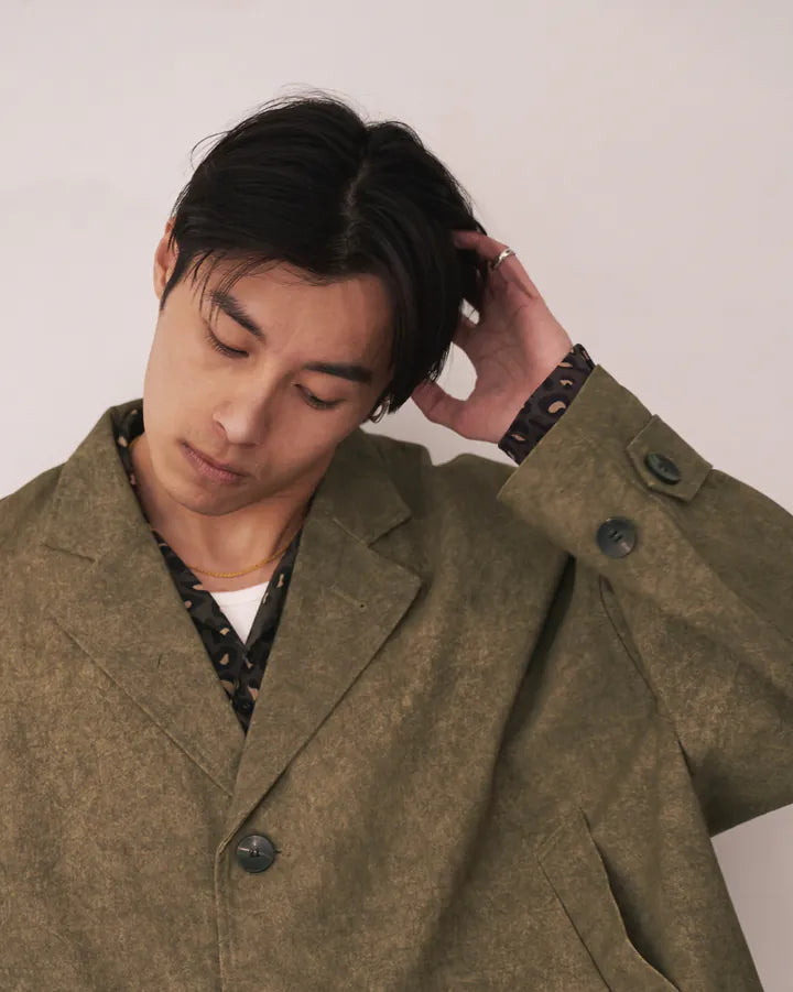 P.B.P LOOSE-FIT WASHED BLAZER