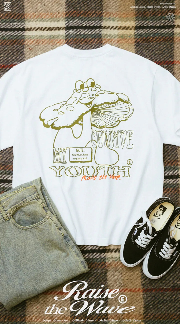 COWAVE 2025 Spring & Summer Mushroom illustration Tee