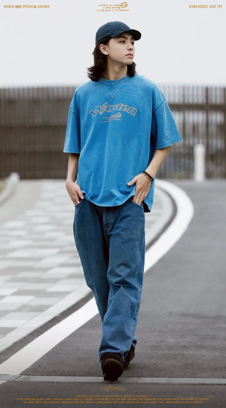 WODEN 2025 Spring & Summer 025 Wash Doodle LOGO Tee