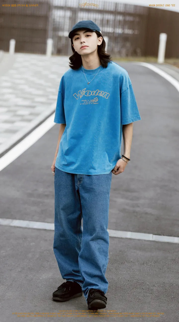 WODEN 2025 Spring & Summer 025 Wash Doodle LOGO Tee