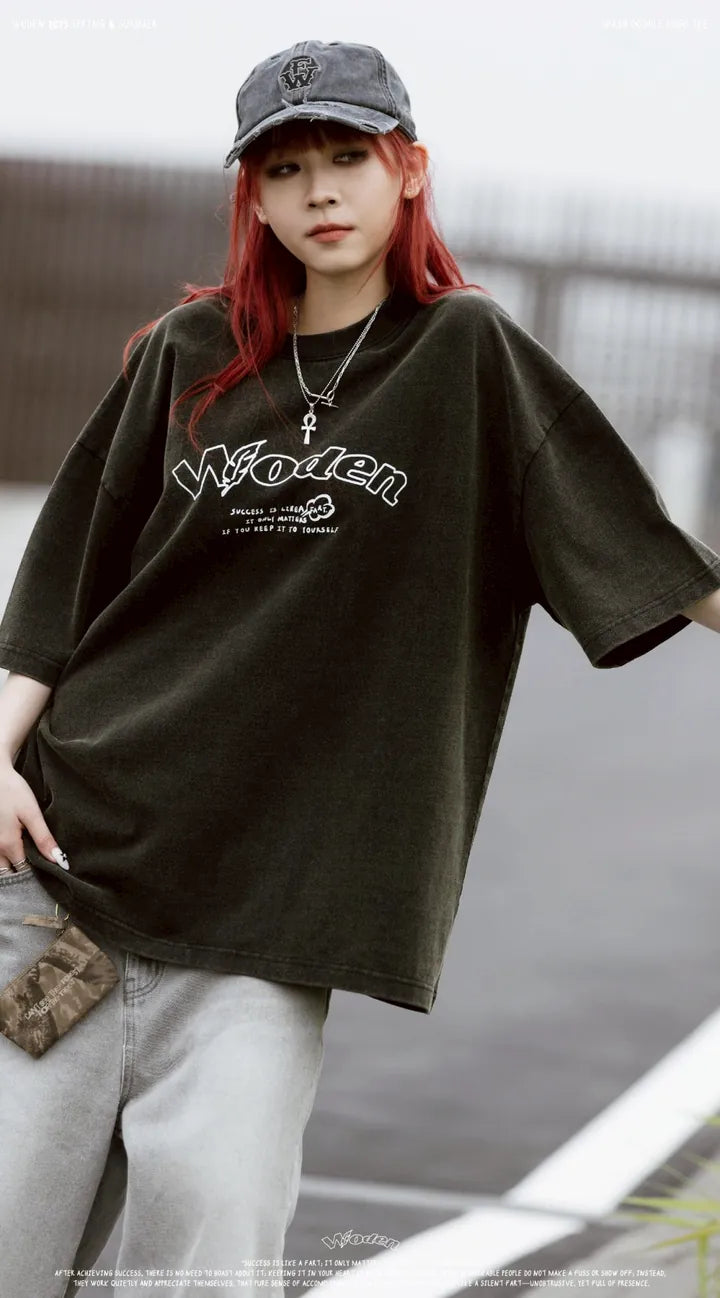 WODEN 2025 Spring & Summer 025 Wash Doodle LOGO Tee