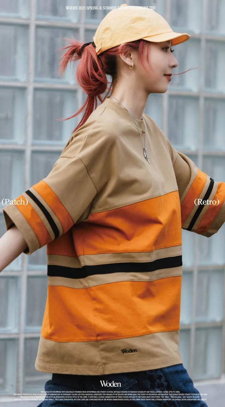 WODEN 2025 Spring & Summer 043 Retro Patchwork Tee