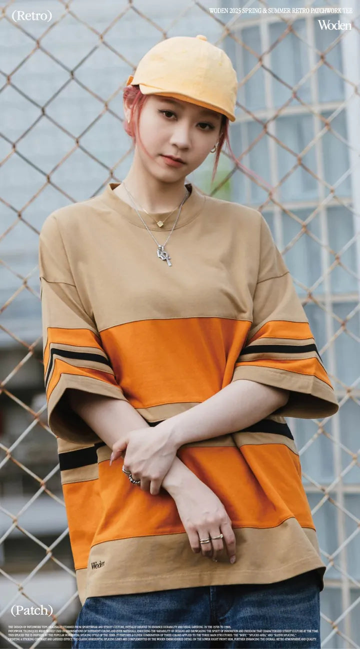 WODEN 2025 Spring & Summer 043 Retro Patchwork Tee