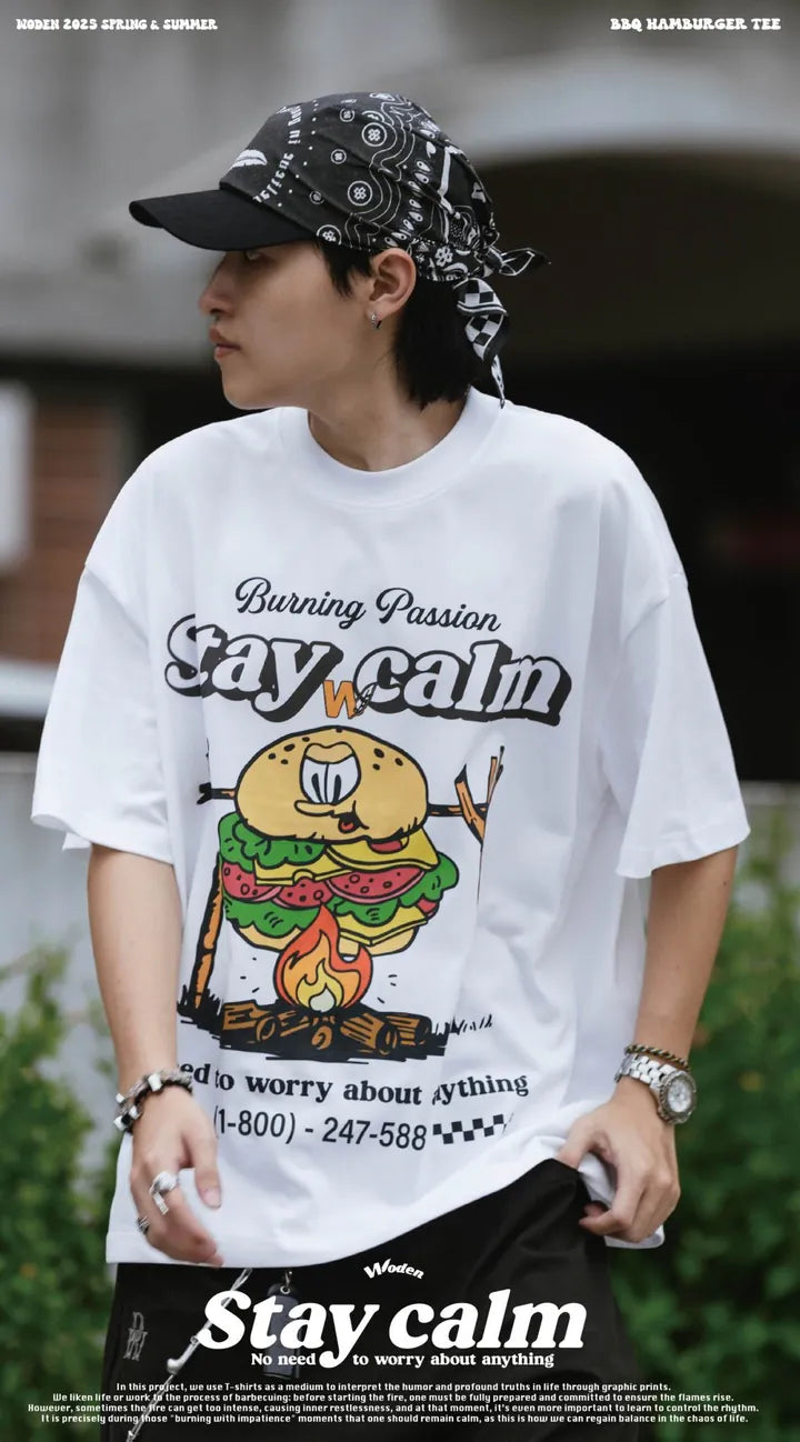 WODEN 2025 Spring & Summer 049 BBQ Hamburger Tee