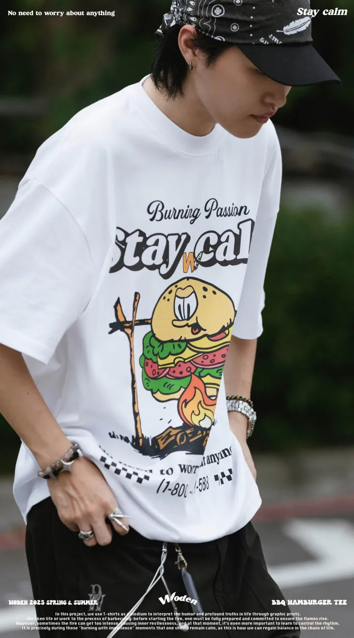 WODEN 2025 Spring & Summer 049 BBQ Hamburger Tee