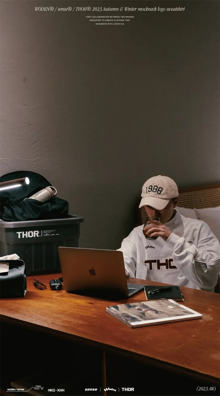 WODEN® / sense® / THOR® 2023 Autumn & Winter 057 mockneck logo sweatshirt