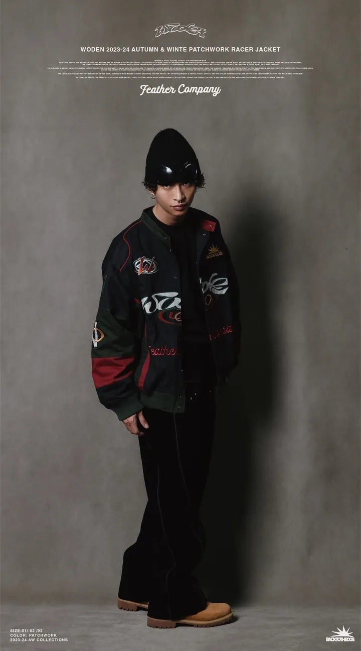 WODEN 2023-24 Autumn & Winte 047 Patchwork Racer Jacket