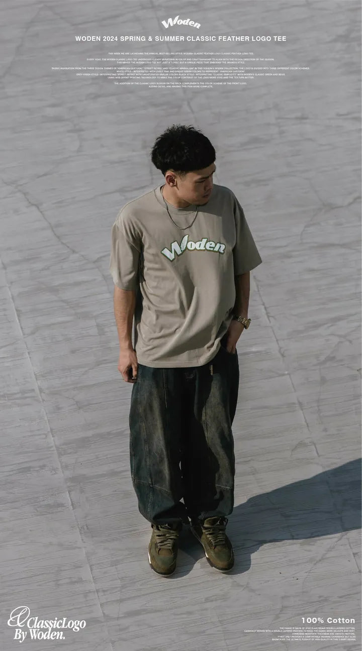 WODEN 2024 Spring & Summer 010 Classic Feather LOGO tee