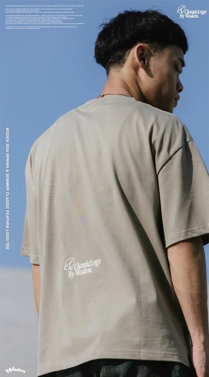 WODEN 2024 Spring & Summer 010 Classic Feather LOGO tee