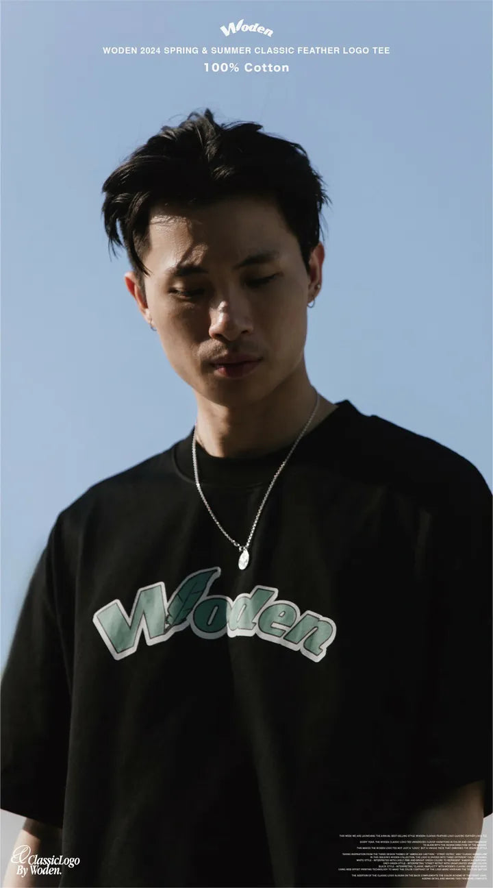 WODEN 2024 Spring & Summer 010 Classic Feather LOGO tee
