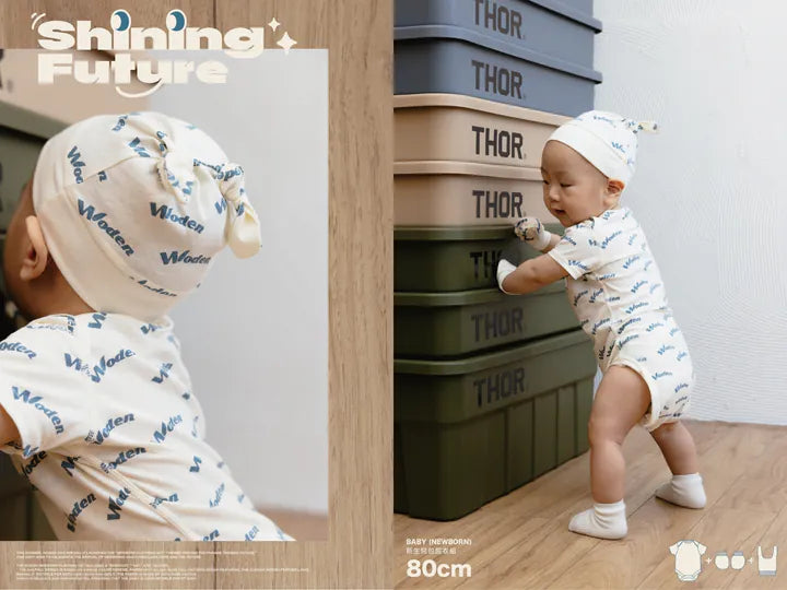 WODEN 2024 Spring & Summer 058 Full LOGO Baby Clothes Set