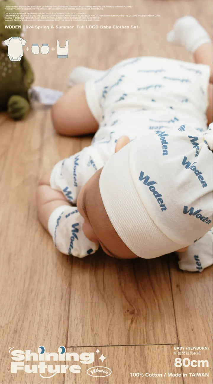 WODEN 2024 Spring & Summer 058 Full LOGO Baby Clothes Set