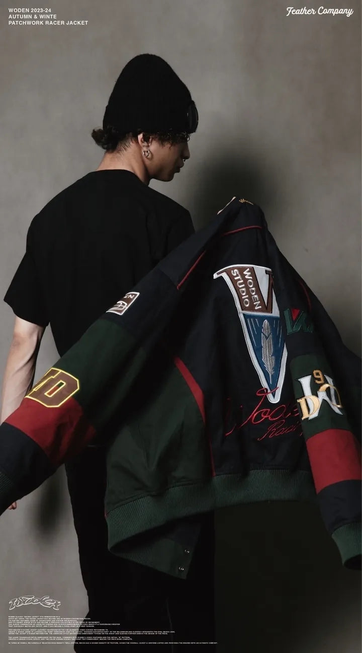 WODEN 2023-24 Autumn & Winte 047 Patchwork Racer Jacket