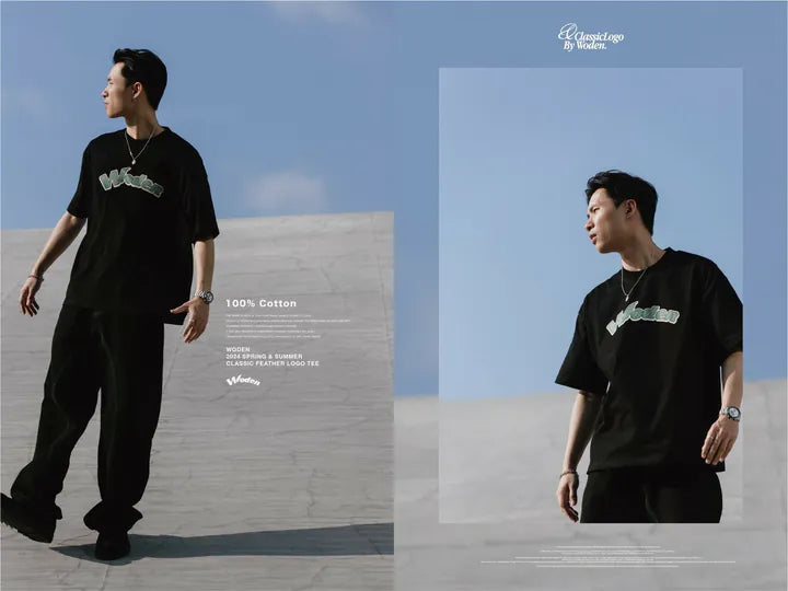 WODEN 2024 Spring & Summer 010 Classic Feather LOGO tee