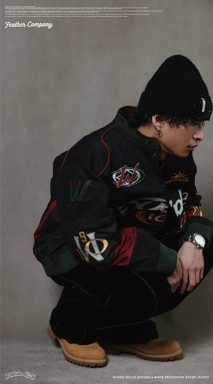 WODEN 2023-24 Autumn & Winte 047 Patchwork Racer Jacket