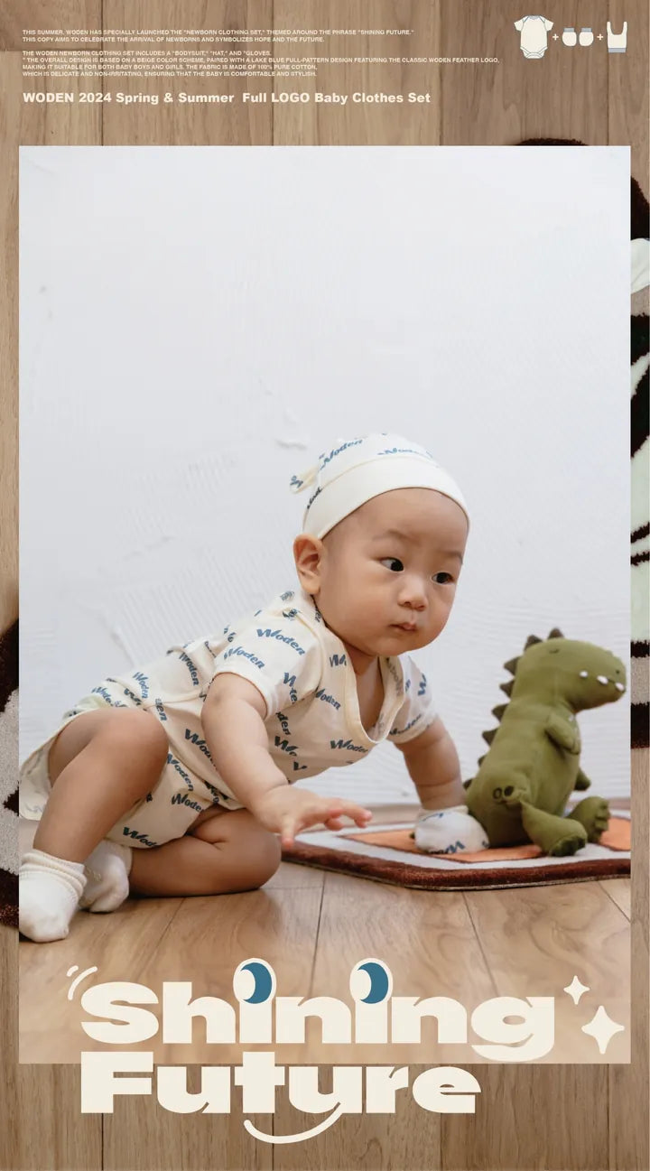 WODEN 2024 Spring & Summer 058 Full LOGO Baby Clothes Set