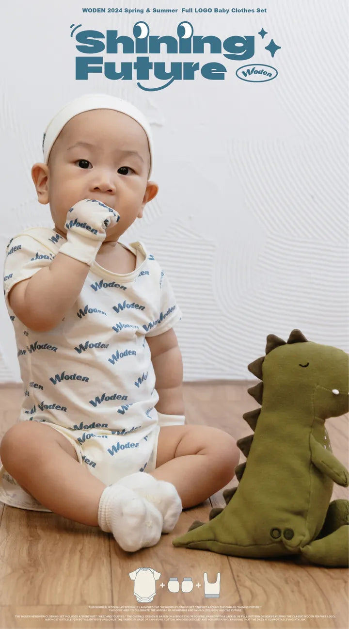 WODEN 2024 Spring & Summer 058 Full LOGO Baby Clothes Set